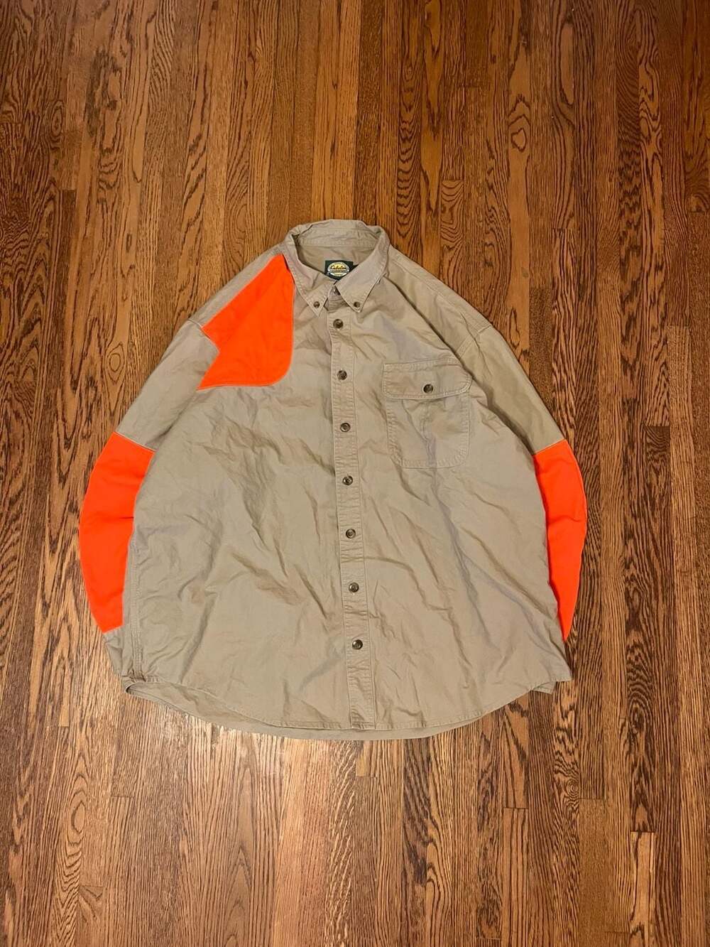 Cabela's Shooting Shirt Size 2XL Tall Khaki Orange Long Sleeve Hunting